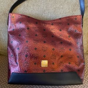 MCM metallic merlot bag, gently used